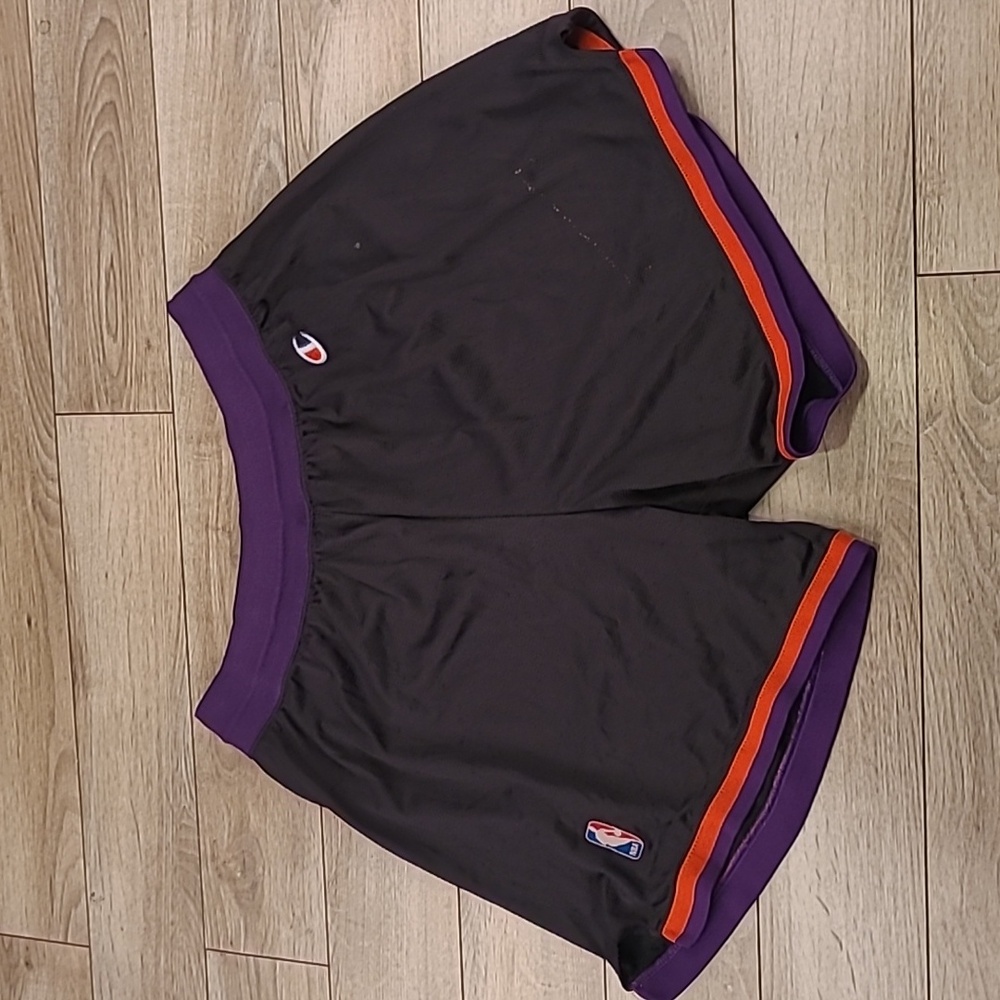 CHAMPION Black Purple Orange NBA Sz XL Mens Athletic Basketball Shorts VTG‎ RARE